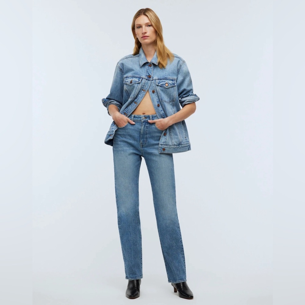 Madewell 90s straight jeans in creased Rondell wash - size 28 EEUC